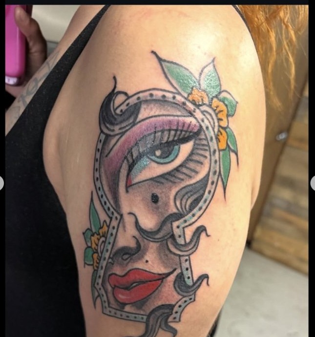 Neo-traditional color eye piece by Aaron Raines